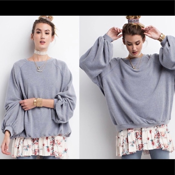 🖤💙JUMBO Warm, Slate Top - Picture 2 of 4